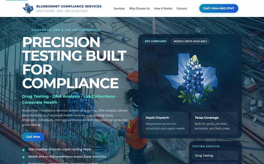 Bluebonnet Compliance Services website