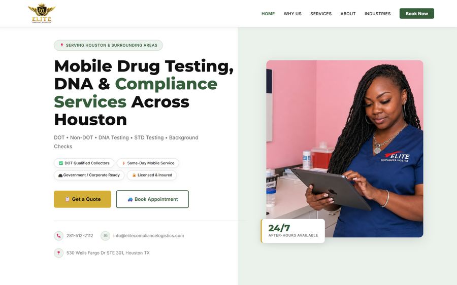 Elite Compliance & Logistics website