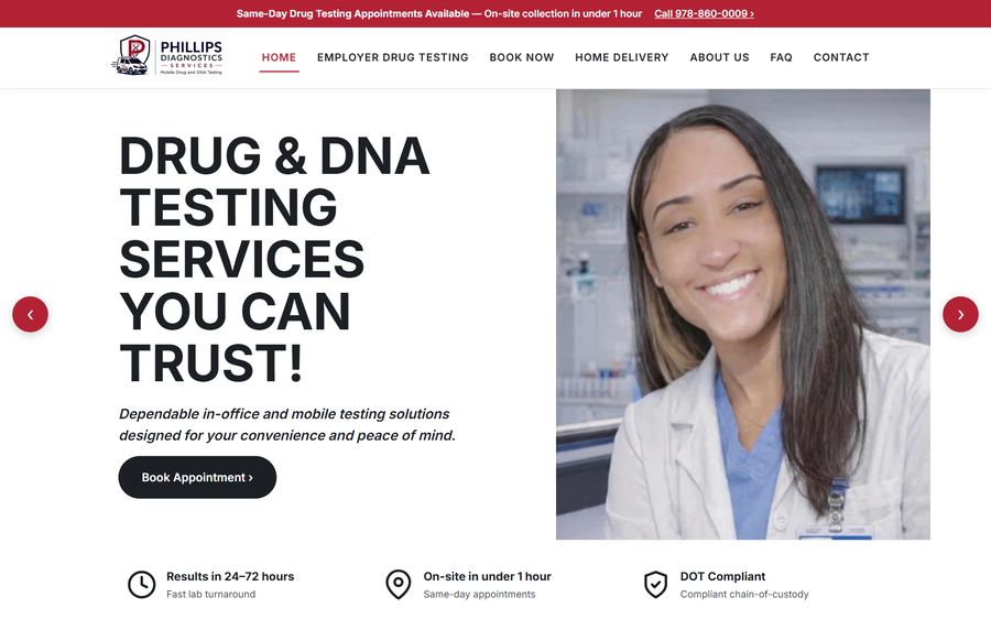 Phillips Diagnostics Services website