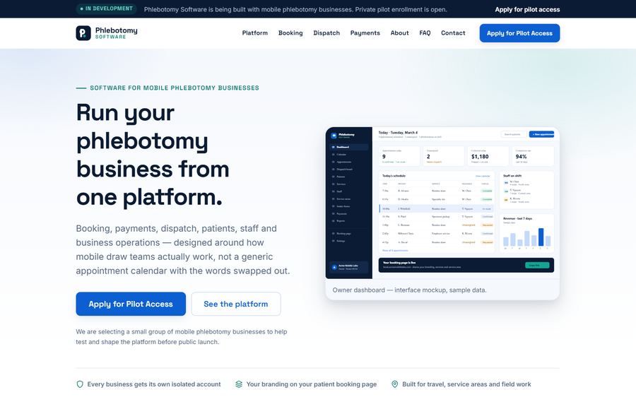 Phlebotomy Software website