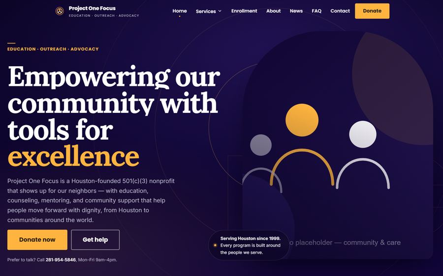 Project One Focus website