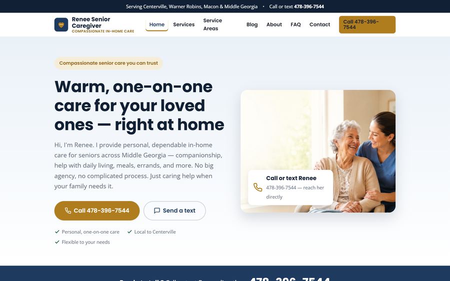 Renee Senior Caregiver website
