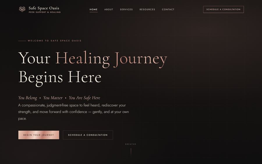 Safe Space Oasis website